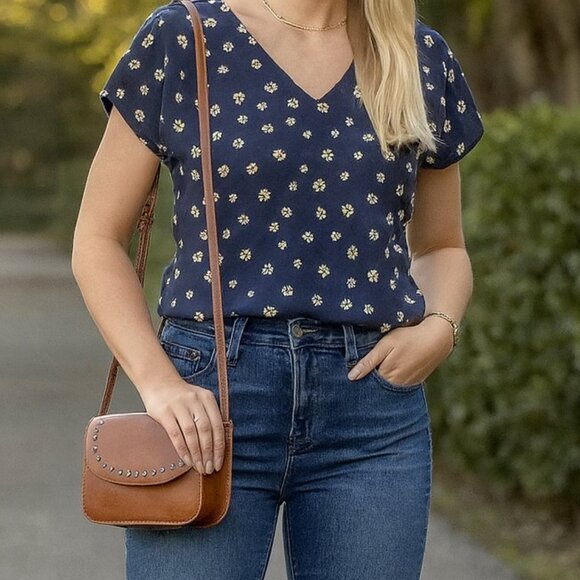 NEW Studded Brown Messenger Bag - Picture 3 of 6